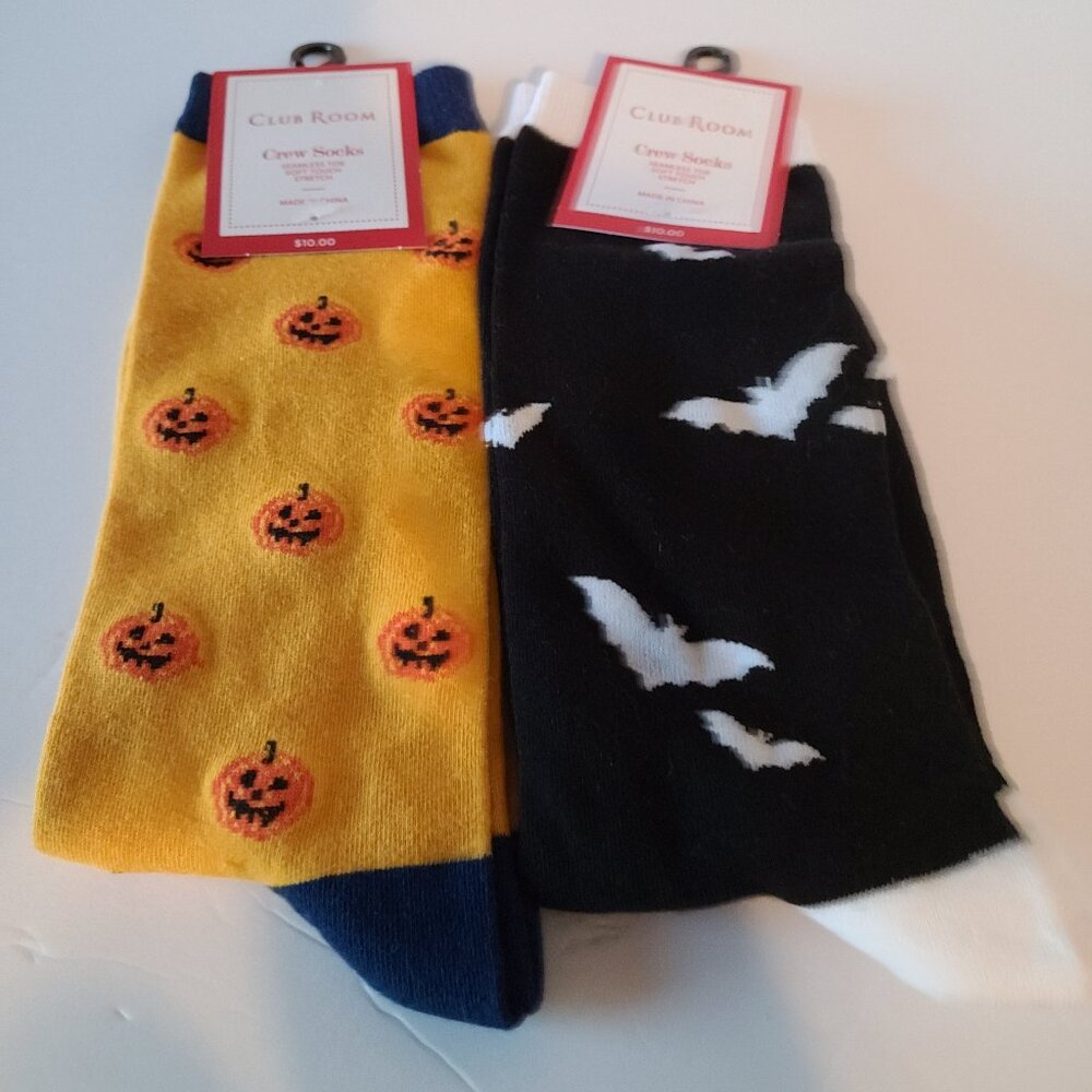 CLUB ROOM COMFY HALLOWEEN SOCKS- A MACY'S EXCLUSIVE- ONE SIZE - UNISEX STYLE